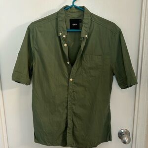ASOS Green short sleeve button down shirt